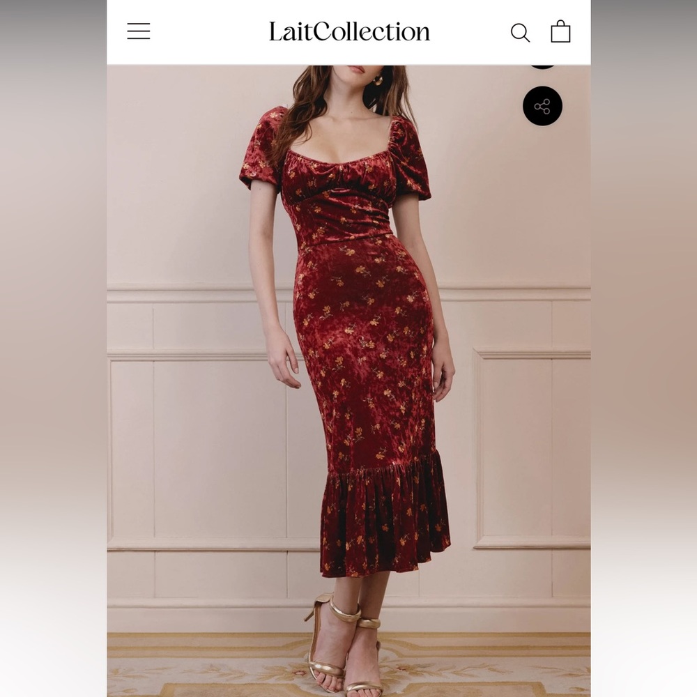 Lait Collection Velvet Midi Dress